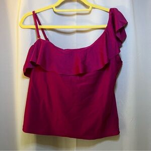 time and tru ruffle tankini swim top, medium